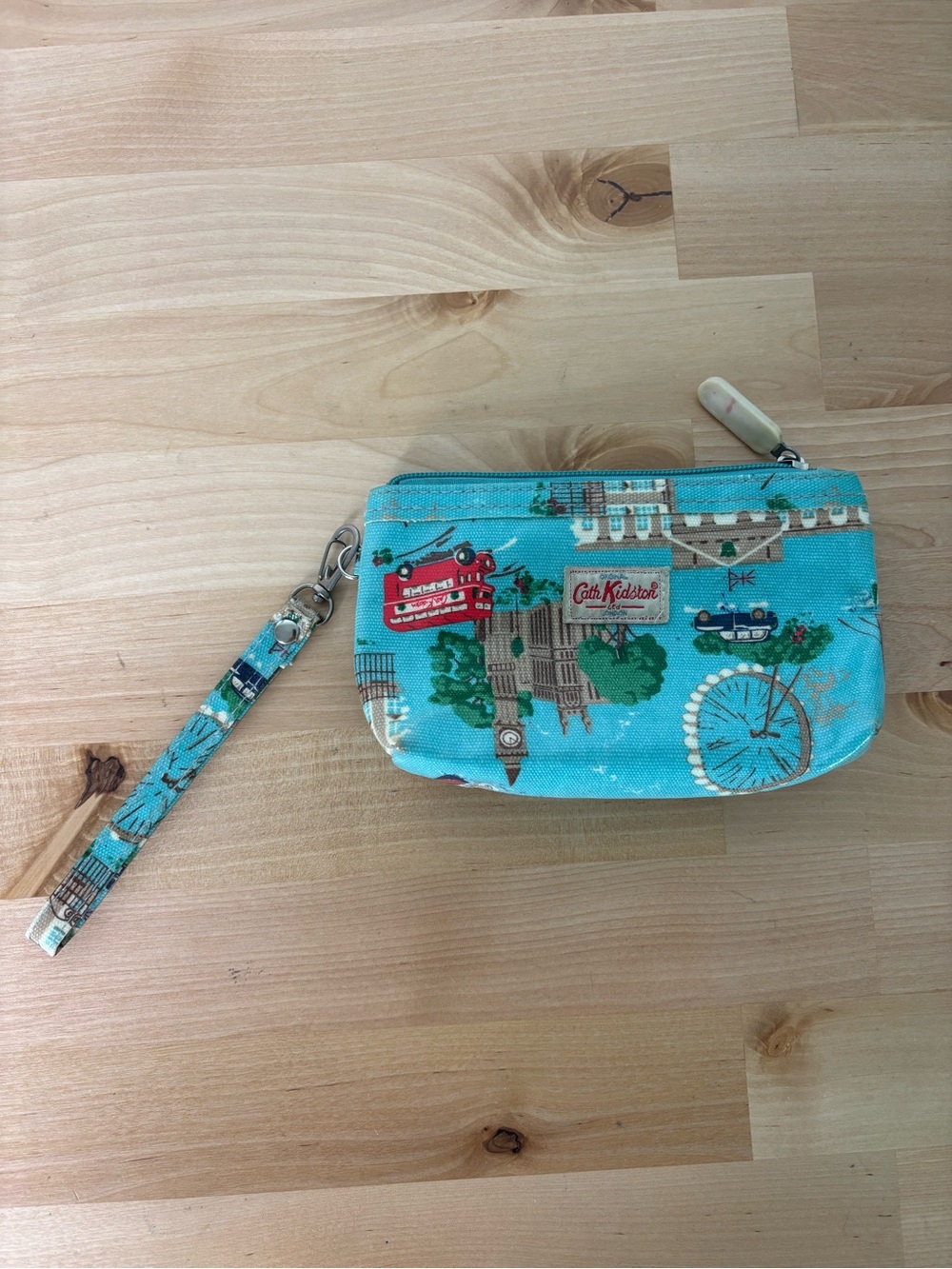 Cath Kidston Turquoise London Print Wristlet Pouch